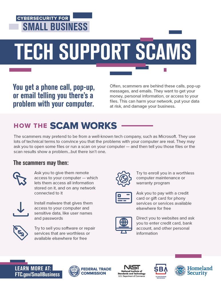 Cybersecurity flyer page 1. All information as listed below.
