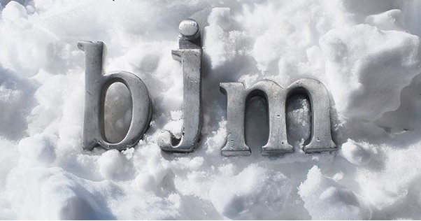 bjm logo in the snow